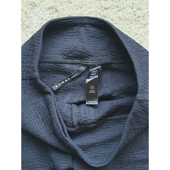 KORAL High Rise Biker Short XS Black Athleisure Lounge Textured Sporty Gym Cycle - Picture 2 of 4